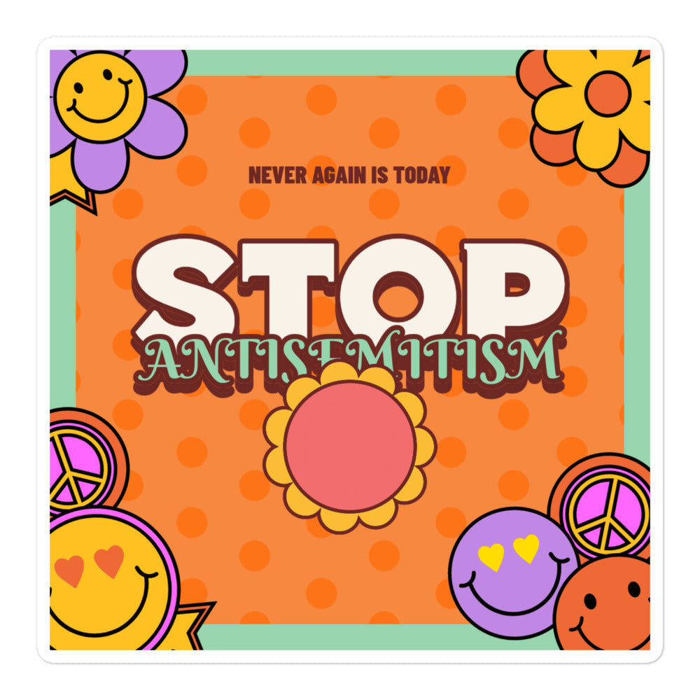 Antisemitism | Retro-Orange Style | Kiss Cut Sticker