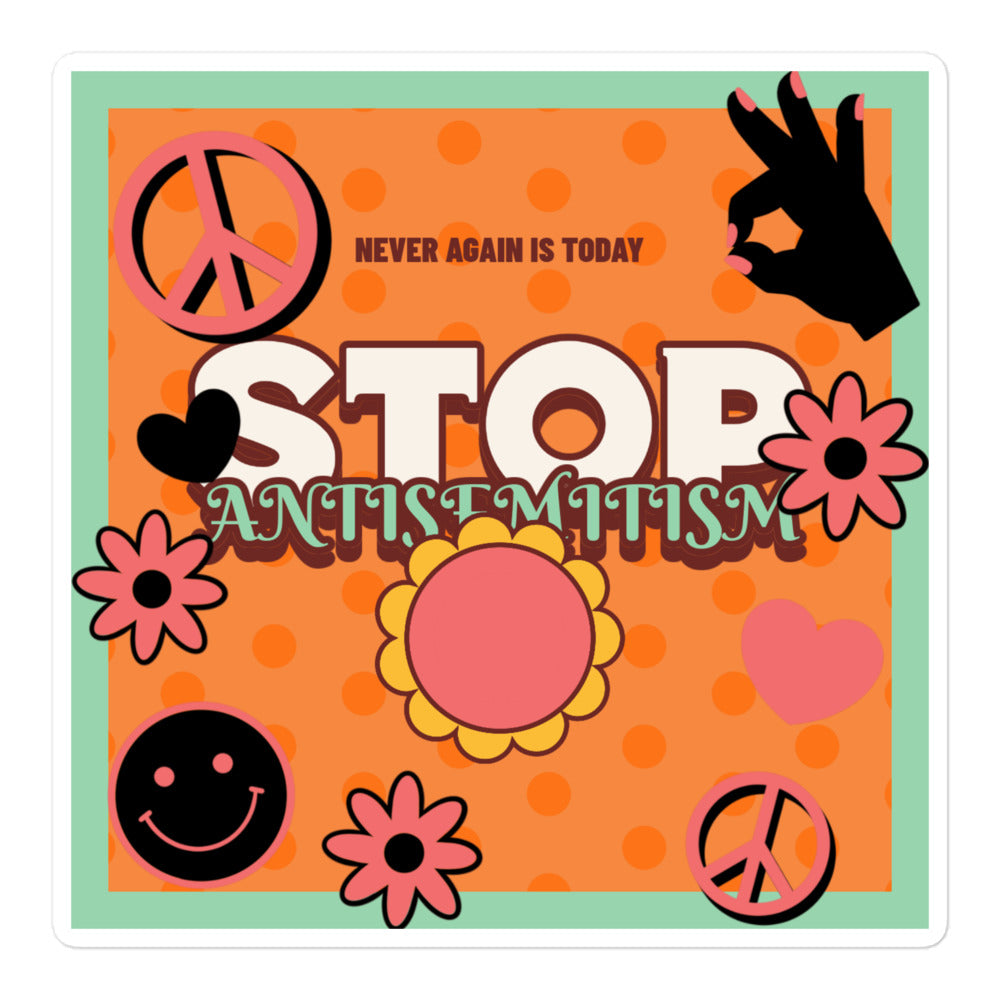 Antisemitism | Retro-Orange Style | Kiss Cut Sticker