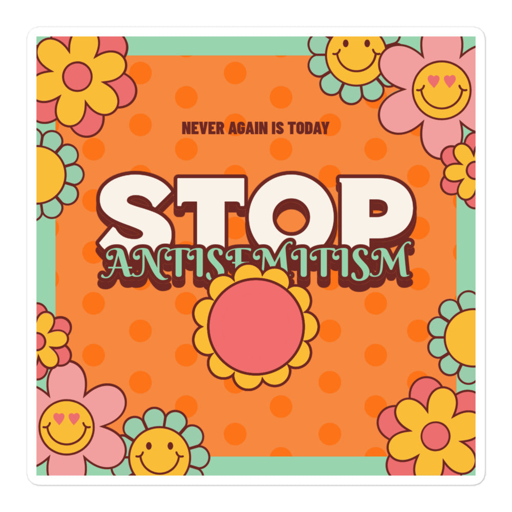 Antisemitism | Retro-Orange Style | Kiss Cut Sticker