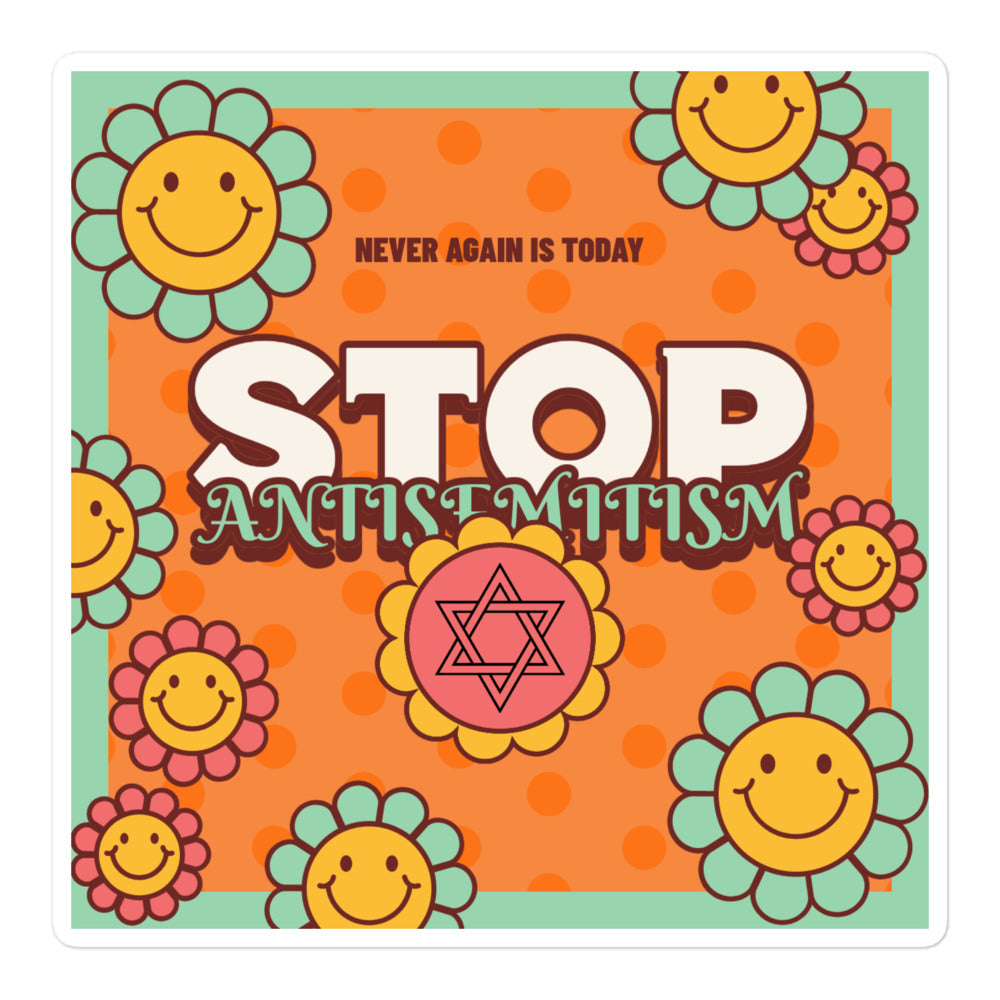 Antisemitism | Retro-Orange Style | Kiss Cut Sticker