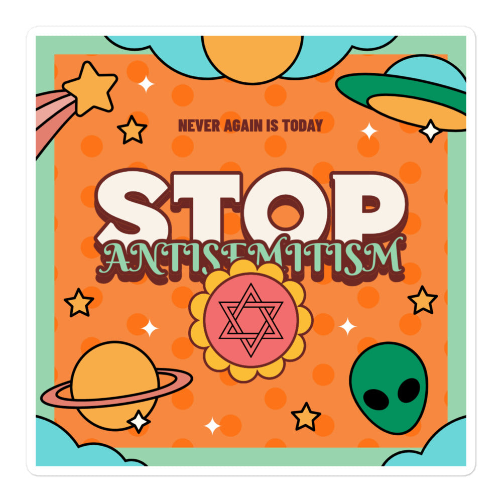 Antisemitism | Retro-Orange Style | Kiss Cut Sticker