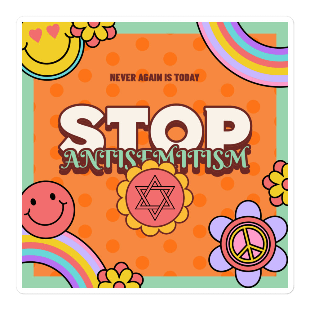 Antisemitism | Retro-Orange Style | Kiss Cut Sticker