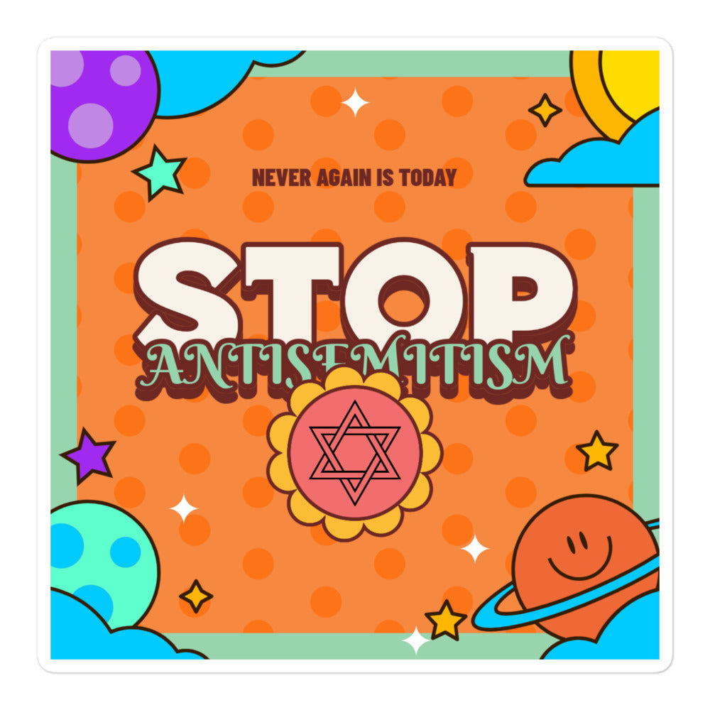 Antisemitism | Retro-Orange Style | Kiss Cut Sticker