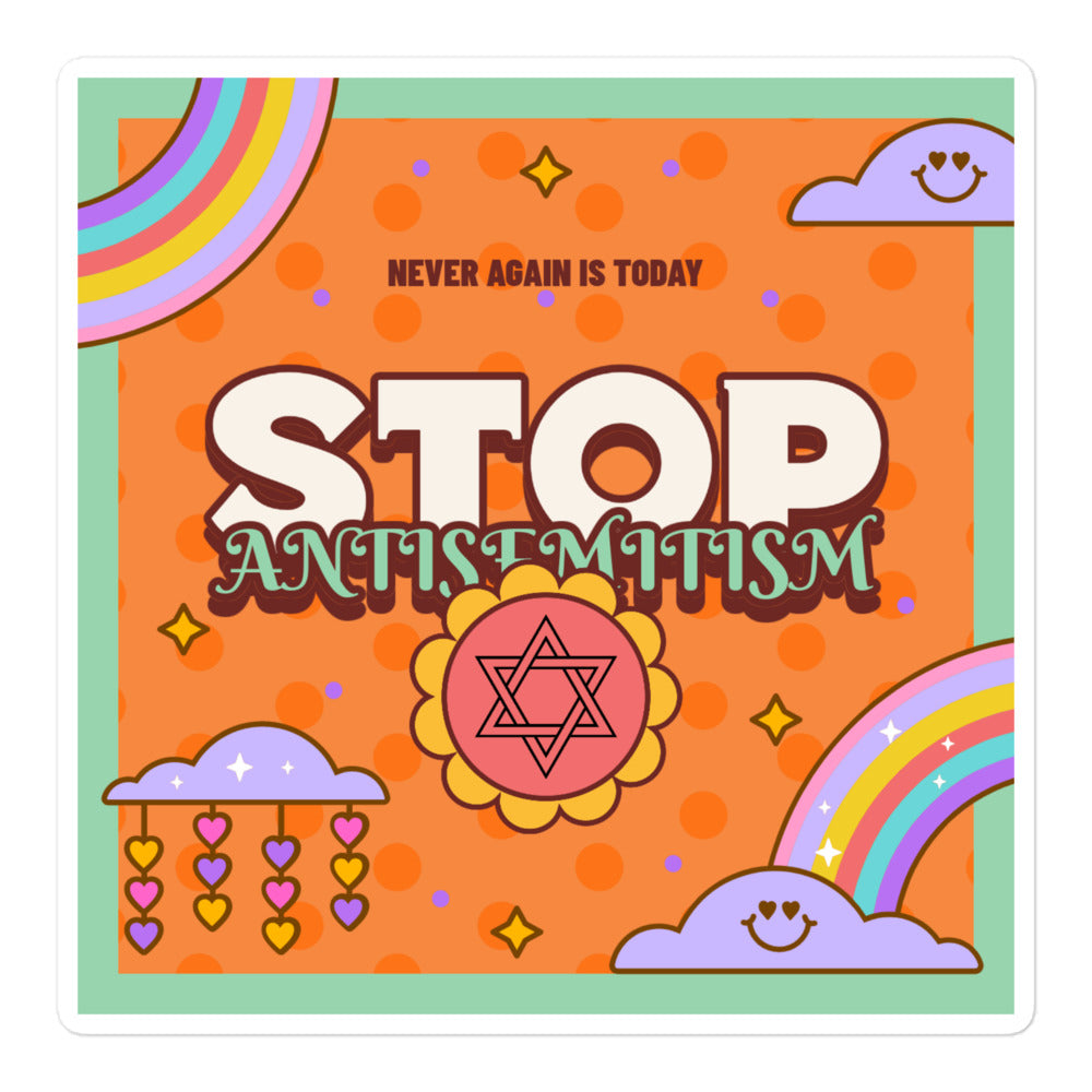 Antisemitism | Retro-Orange Style | Kiss Cut Sticker