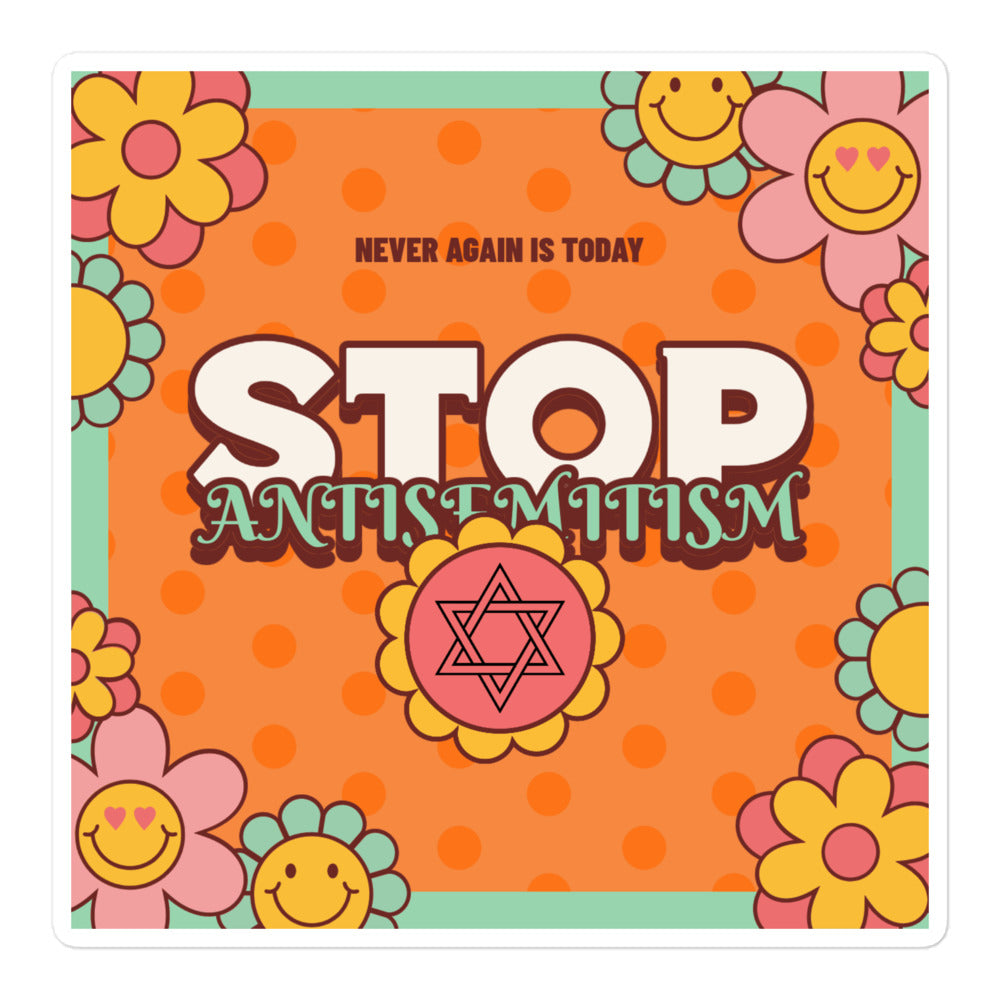Antisemitism | Retro-Orange Style | Kiss Cut Sticker