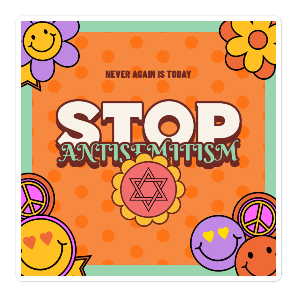 Antisemitism | Retro-Orange Style | Kiss Cut Sticker