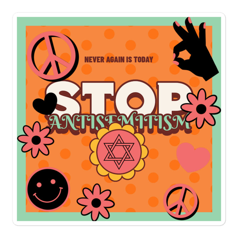 Antisemitism | Retro-Orange Style | Kiss Cut Sticker