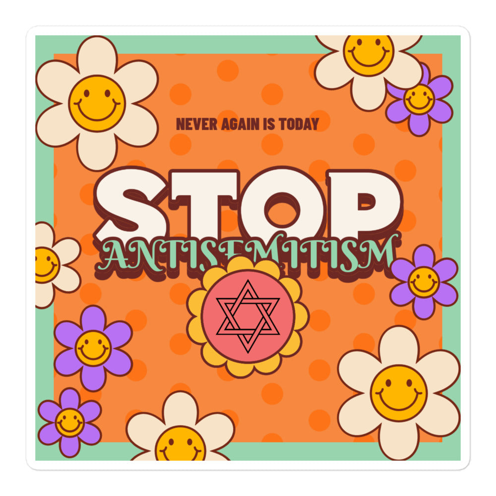 Antisemitism | Retro-Orange Style | Kiss Cut Sticker