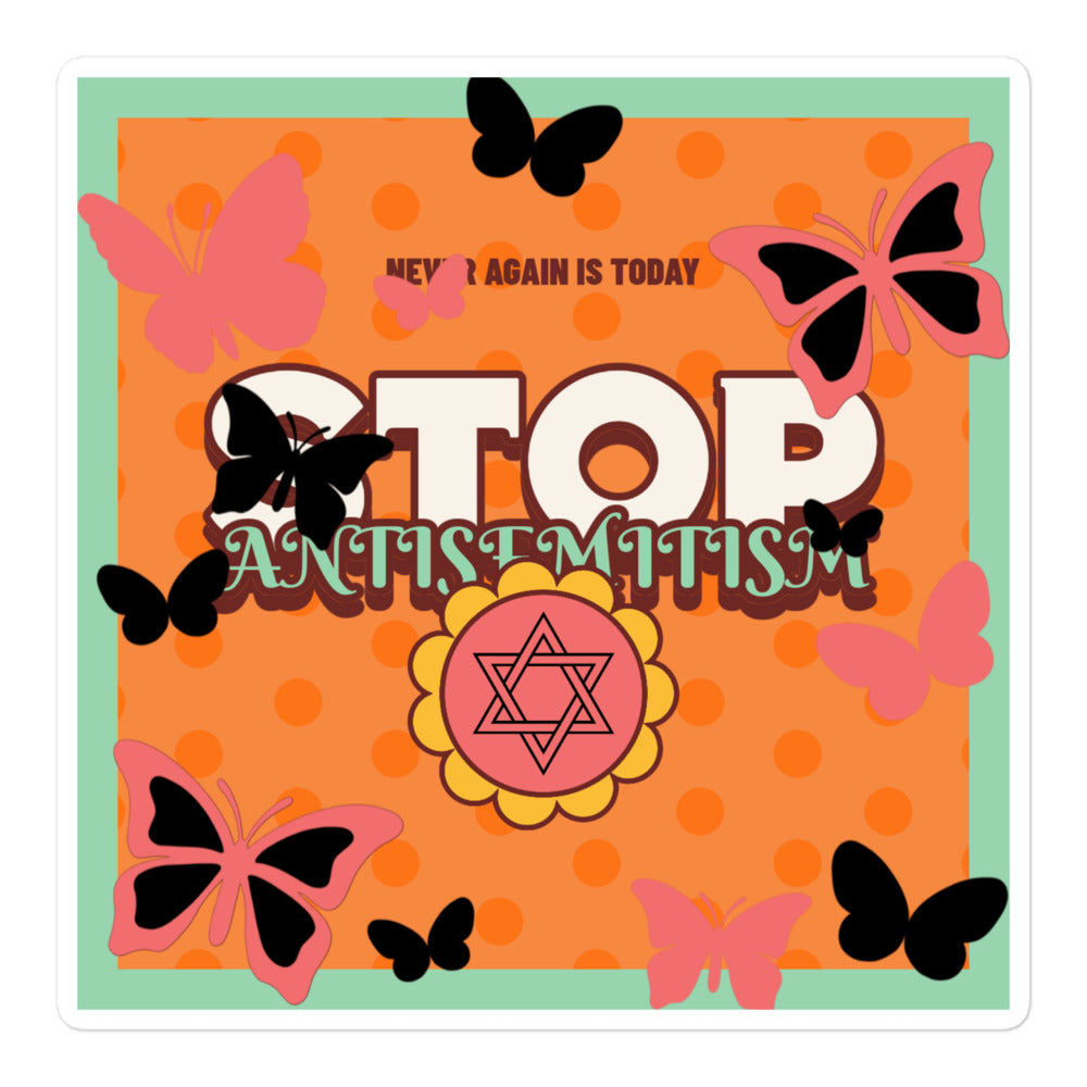 Antisemitism | Retro-Orange Style | Kiss Cut Sticker