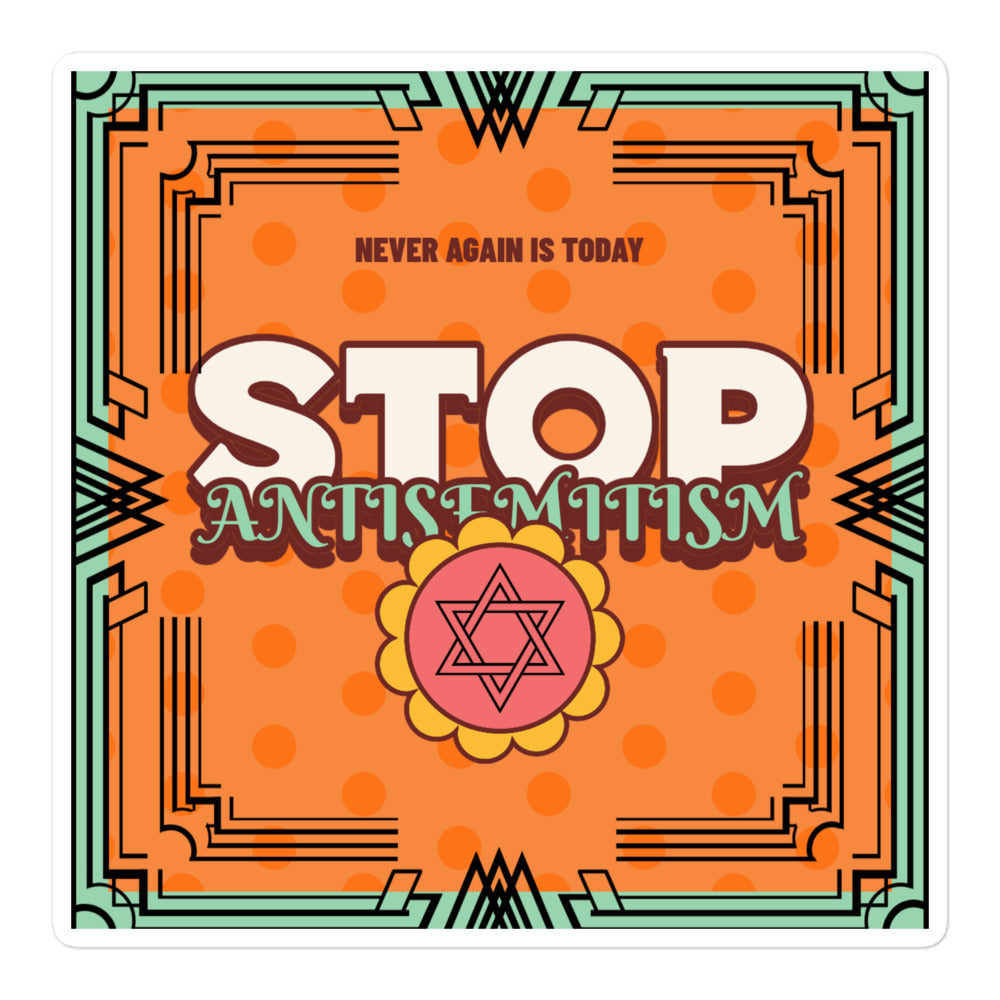 Antisemitism | Retro-Orange Style | Kiss Cut Sticker