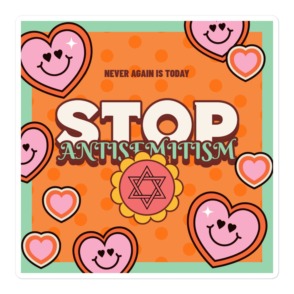 Antisemitism | Retro-Orange Style | Kiss Cut Sticker