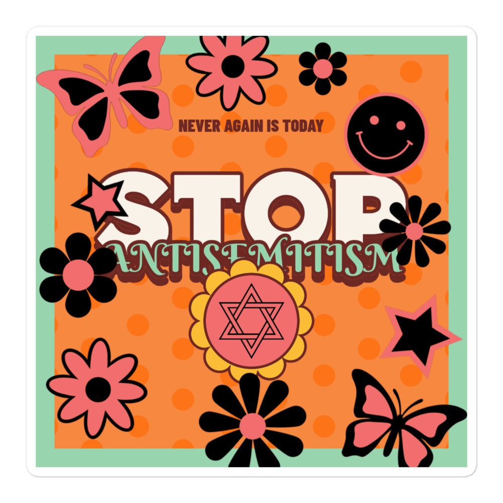Antisemitism | Retro-Orange Style | Kiss Cut Sticker