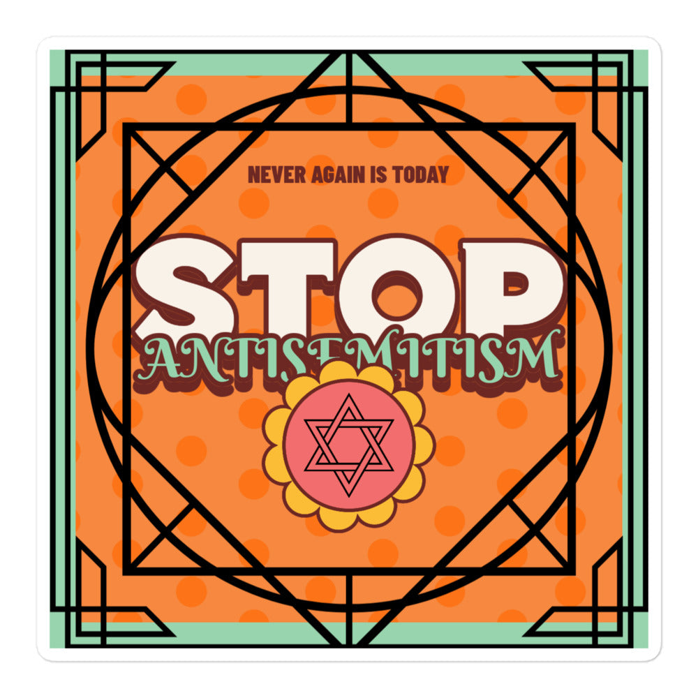 Antisemitism | Retro-Orange Style | Kiss Cut Sticker