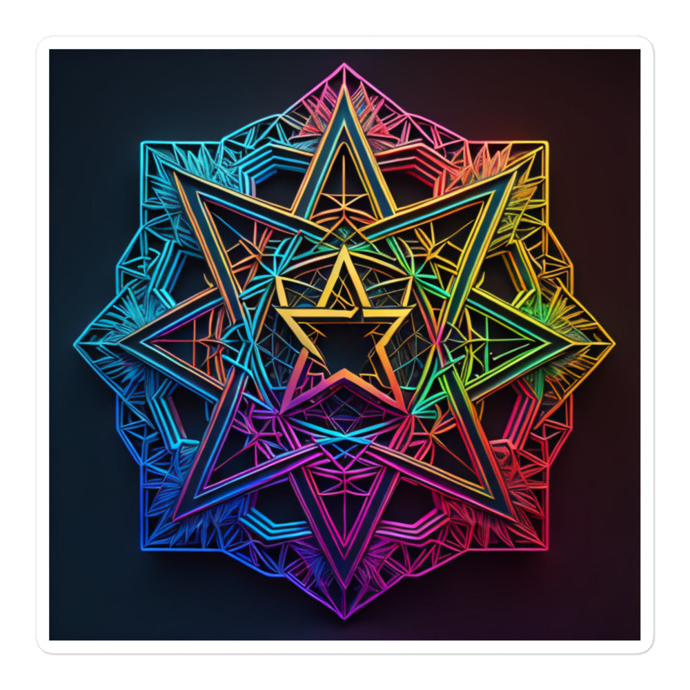 Futuristic Shine | Star Of David | Kiss Cut Sticker Jouparty