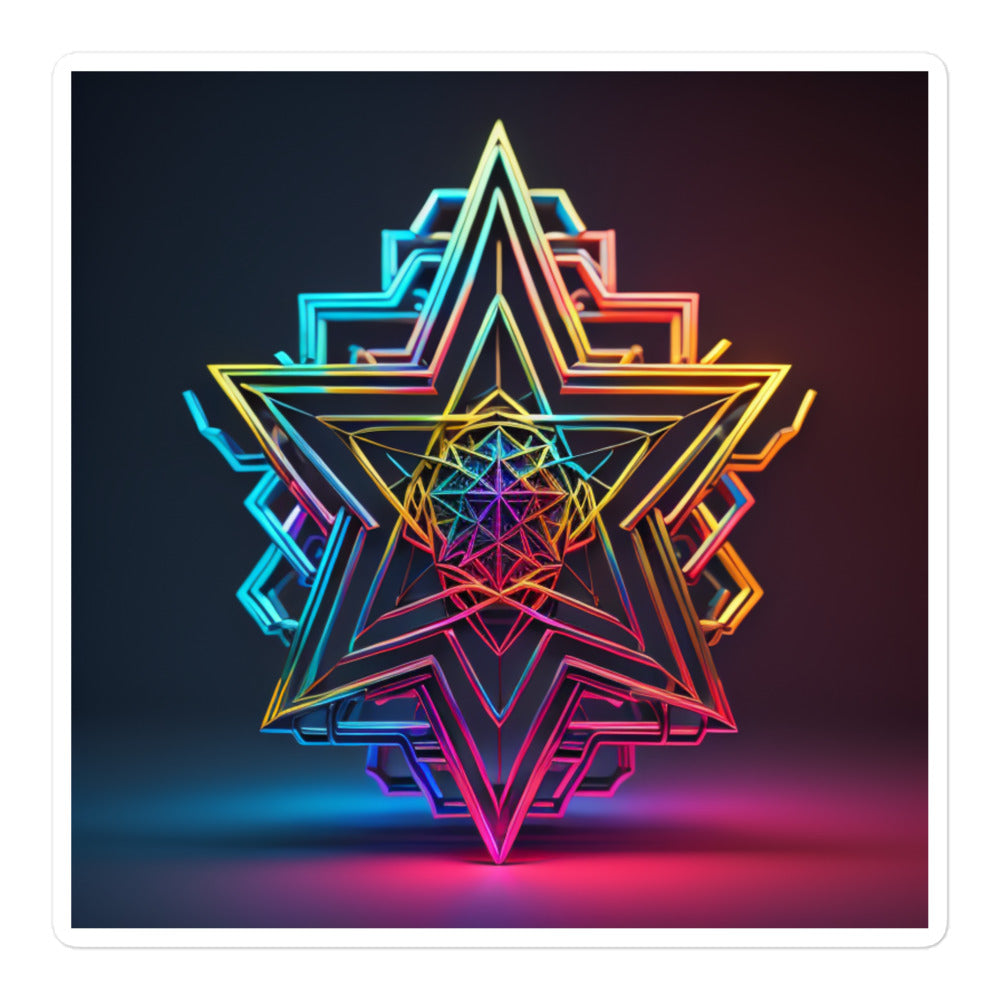 Futuristic Shine | Star Of David | Kiss Cut Sticker Jouparty
