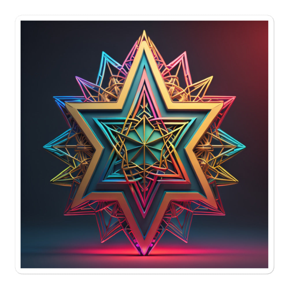 Futuristic Shine | Star Of David | Kiss Cut Sticker Jouparty