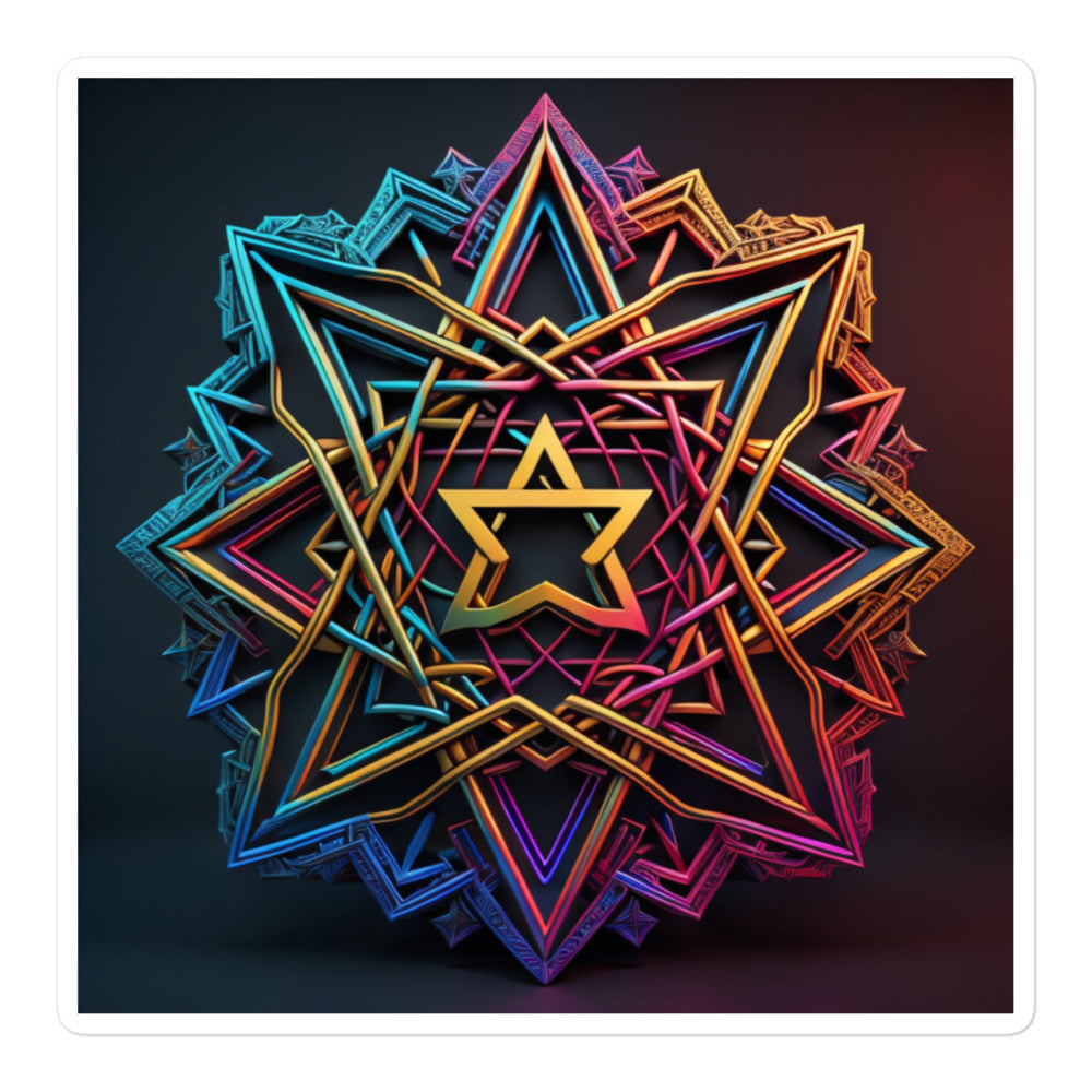 Futuristic Shine | Star Of David | Kiss Cut Sticker Jouparty