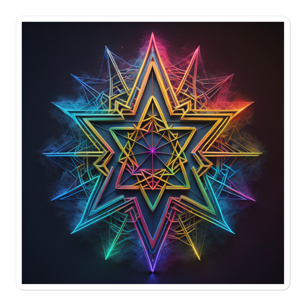Futuristic Shine | Star Of David | Kiss Cut Sticker Jouparty