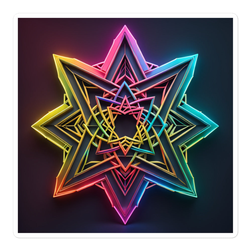 Futuristic Shine | Star Of David | Kiss Cut Sticker Jouparty