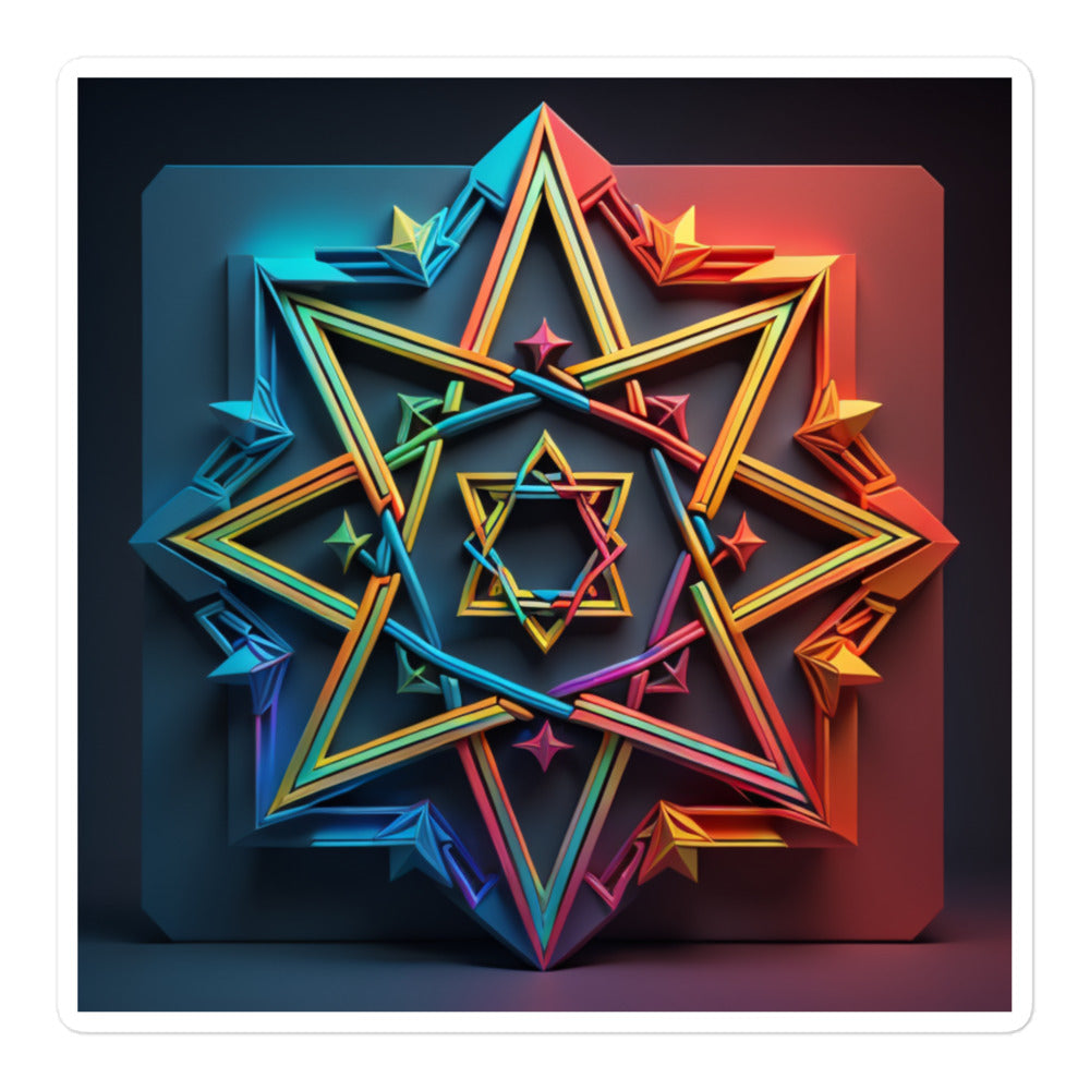 Futuristic Shine | Star Of David | Kiss Cut Sticker Jouparty