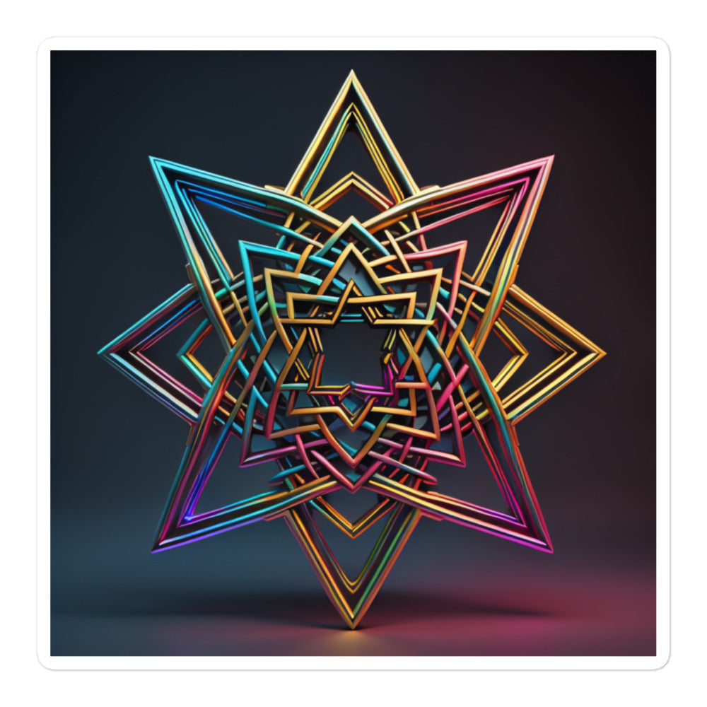 Futuristic Shine | Star Of David | Kiss Cut Sticker Jouparty