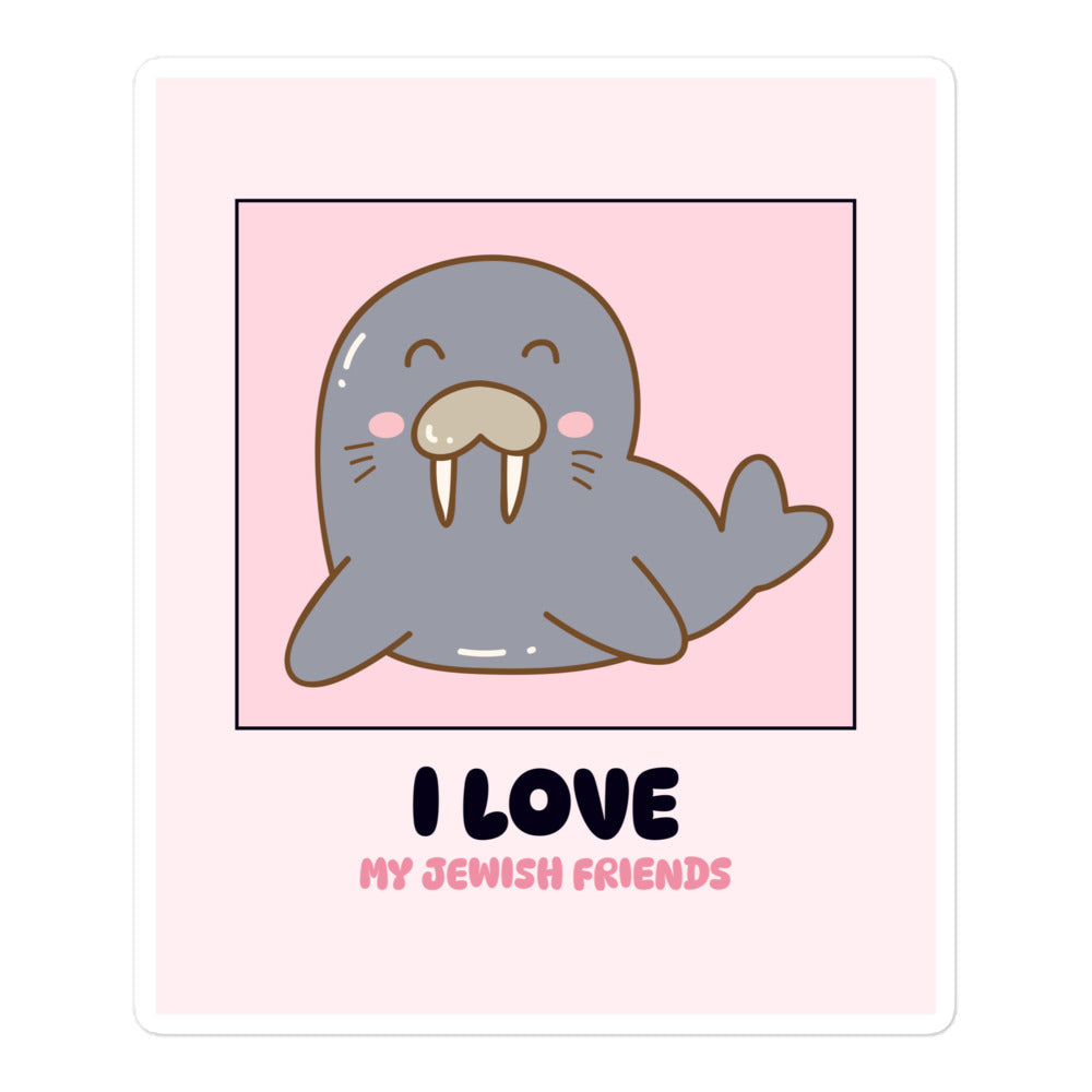 I Love My Jewish Friends | Pink Edition | Kiss Cut Sticker Jouparty