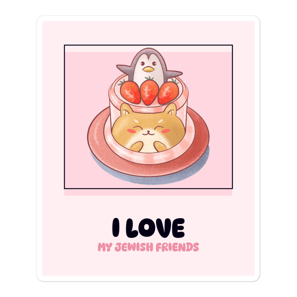 I Love My Jewish Friends | Pink Edition | Kiss Cut Sticker Jouparty