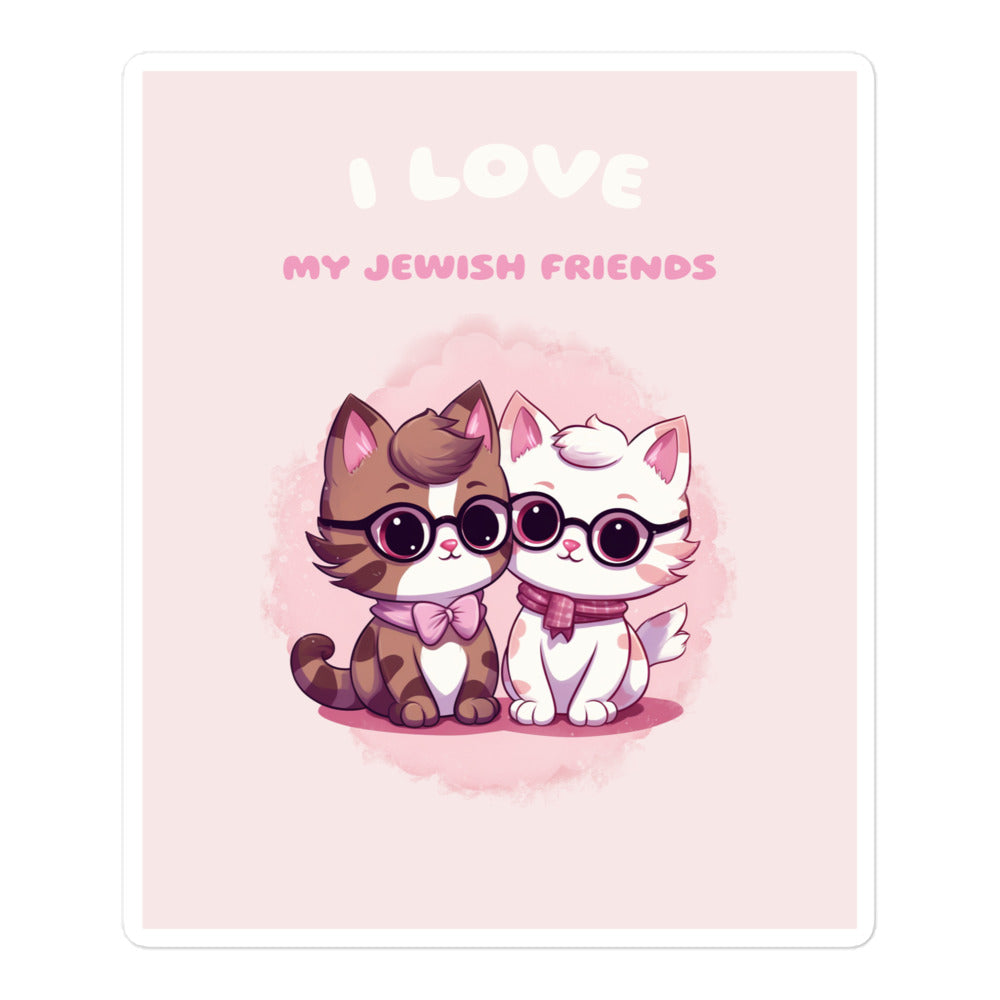 I Love My Jewish Friends | Pink Edition | Kiss Cut Sticker Jouparty