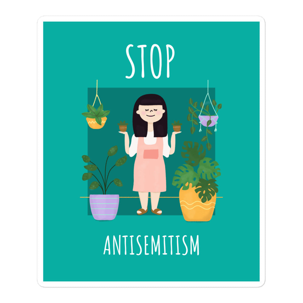 Stop Antisemitism | Plants & Flowers Edition | Kiss Cut Sticker Jouparty