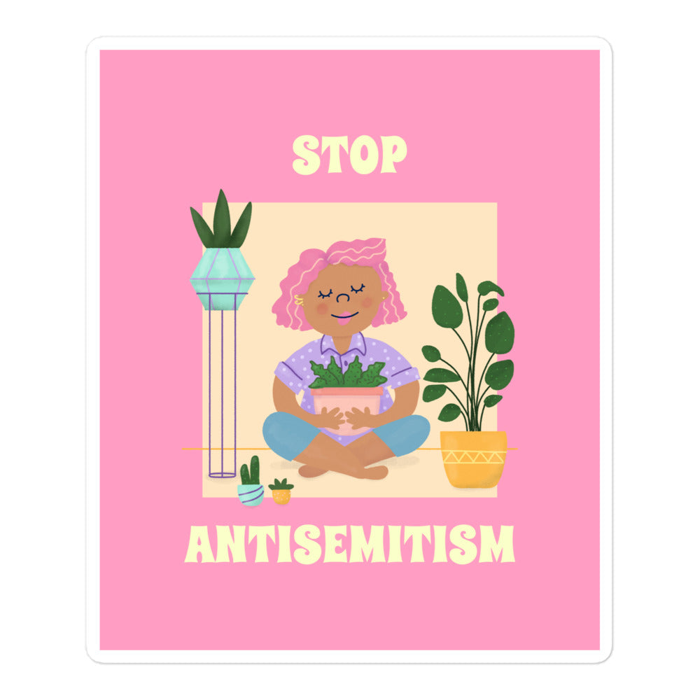 Stop Antisemitism | Plants & Flowers Edition | Kiss Cut Sticker