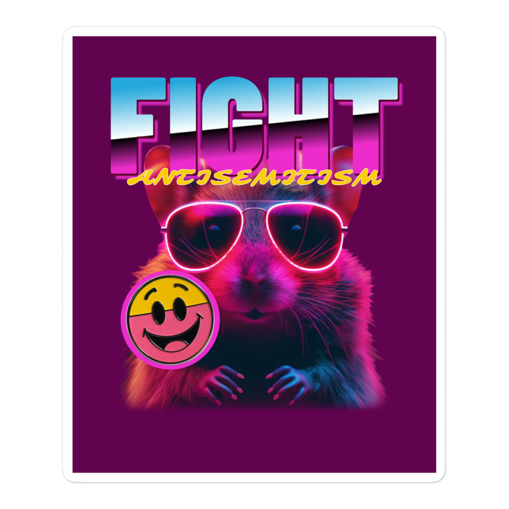 Retro Neon Animal | Fight Antisemitism | Kiss Cut Sticker Jouparty