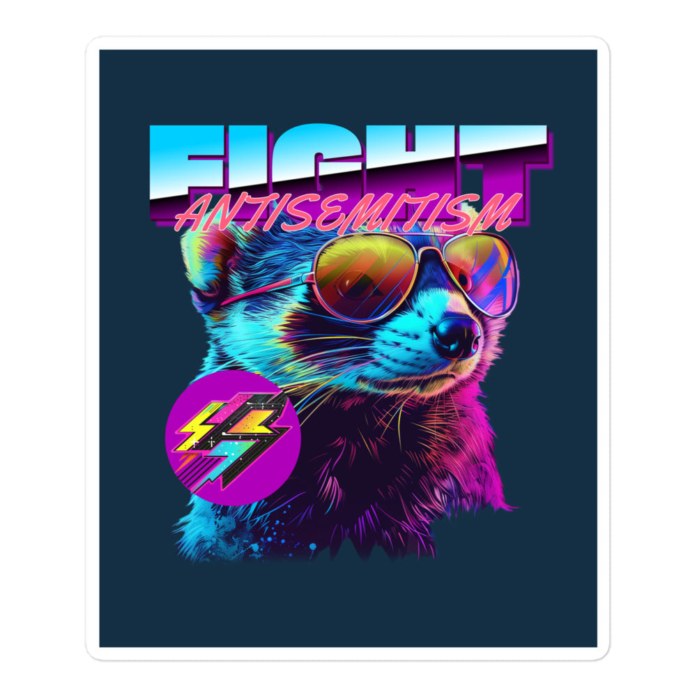 Retro Neon Animal | Fight Antisemitism | Kiss Cut Sticker Jouparty