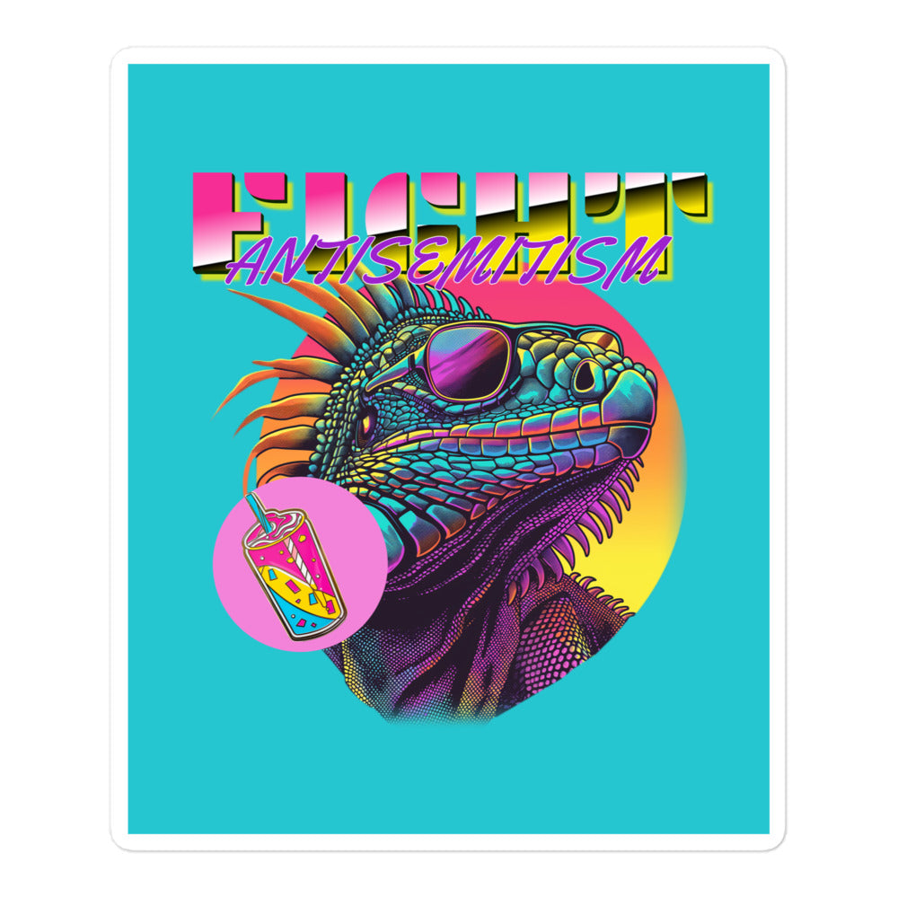 Retro Neon Animal | Fight Antisemitism | Kiss Cut Sticker Jouparty