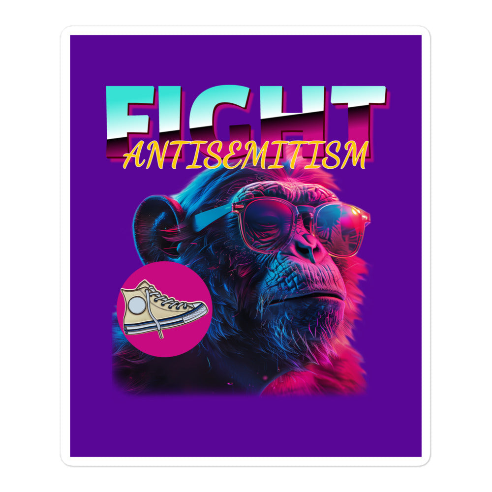 Retro Neon Animal | Fight Antisemitism | Kiss Cut Sticker Jouparty