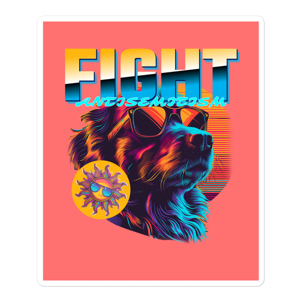 Retro Neon Animal | Fight Antisemitism | Kiss Cut Sticker Jouparty