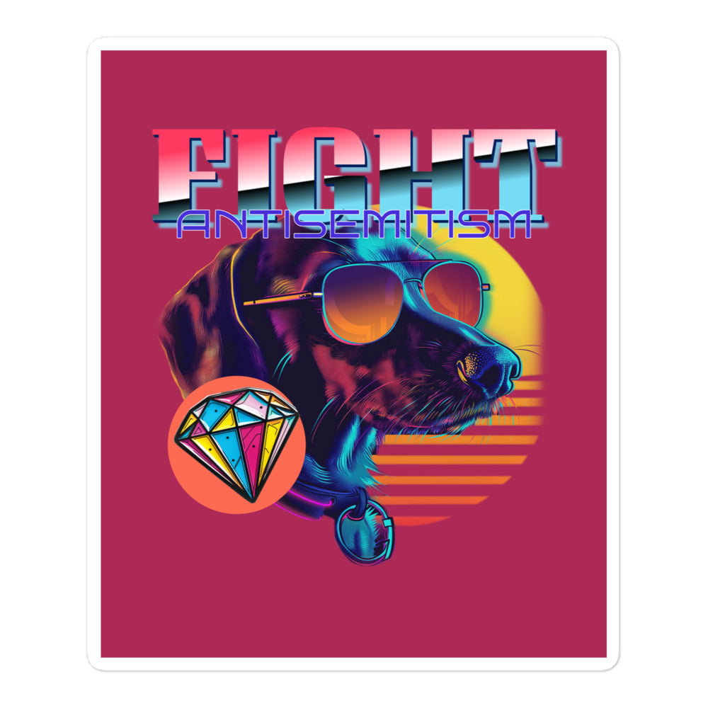 Retro Neon Animal | Fight Antisemitism | Kiss Cut Sticker Jouparty