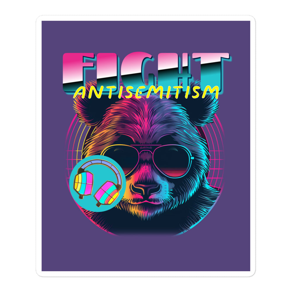 Retro Neon Animal | Fight Antisemitism | Kiss Cut Sticker Jouparty