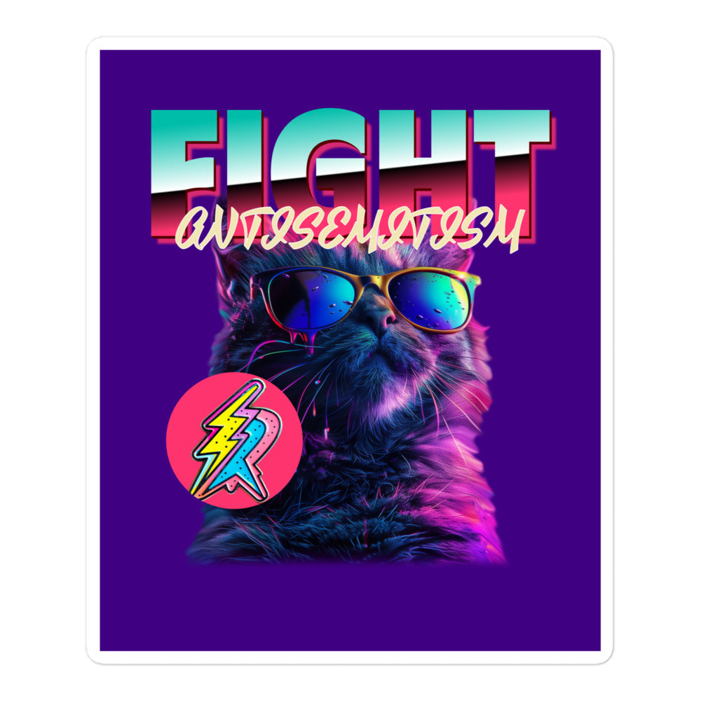 Retro Neon Animal | Fight Antisemitism | Kiss Cut Sticker Jouparty