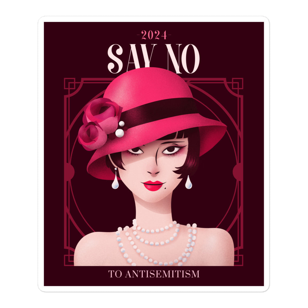 Art Deco Love Story | No Antisemitism | Kiss Cut Sticker