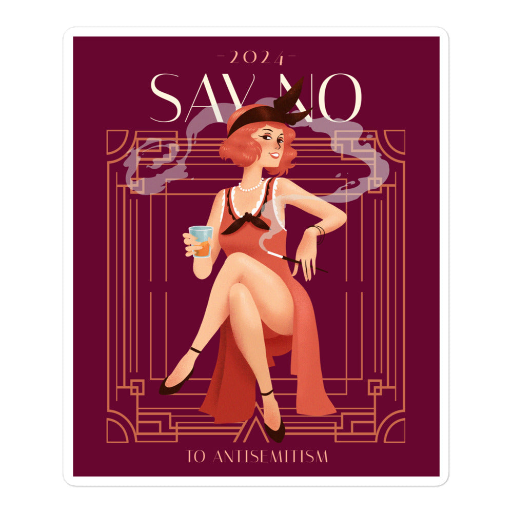 Art Deco Love Story | No Antisemitism | Kiss Cut Sticker