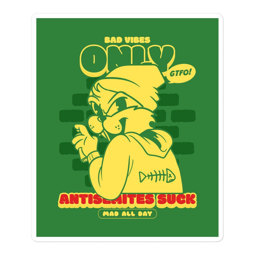 Streetart Graffiti Cartoon | Antisemitism | Kiss Cut Sticker Jouparty