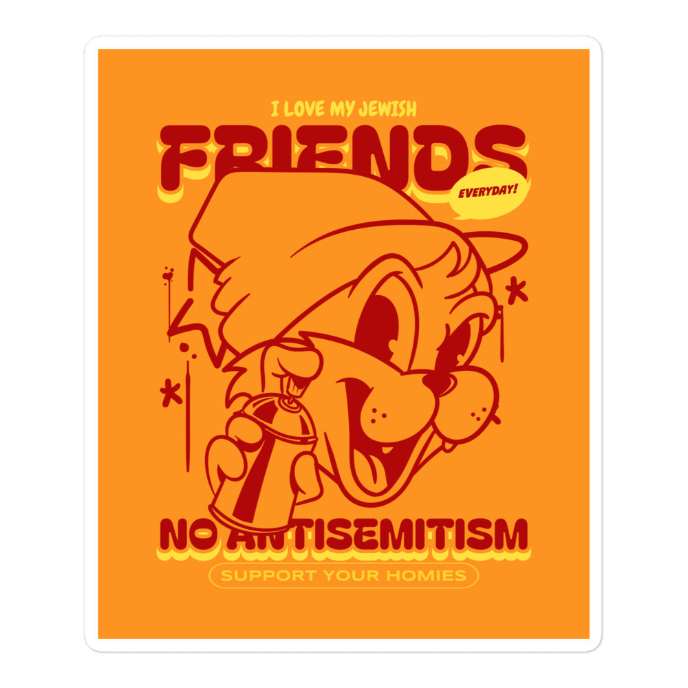 Streetart Graffiti Cartoon | Antisemitism | Kiss Cut Sticker Jouparty