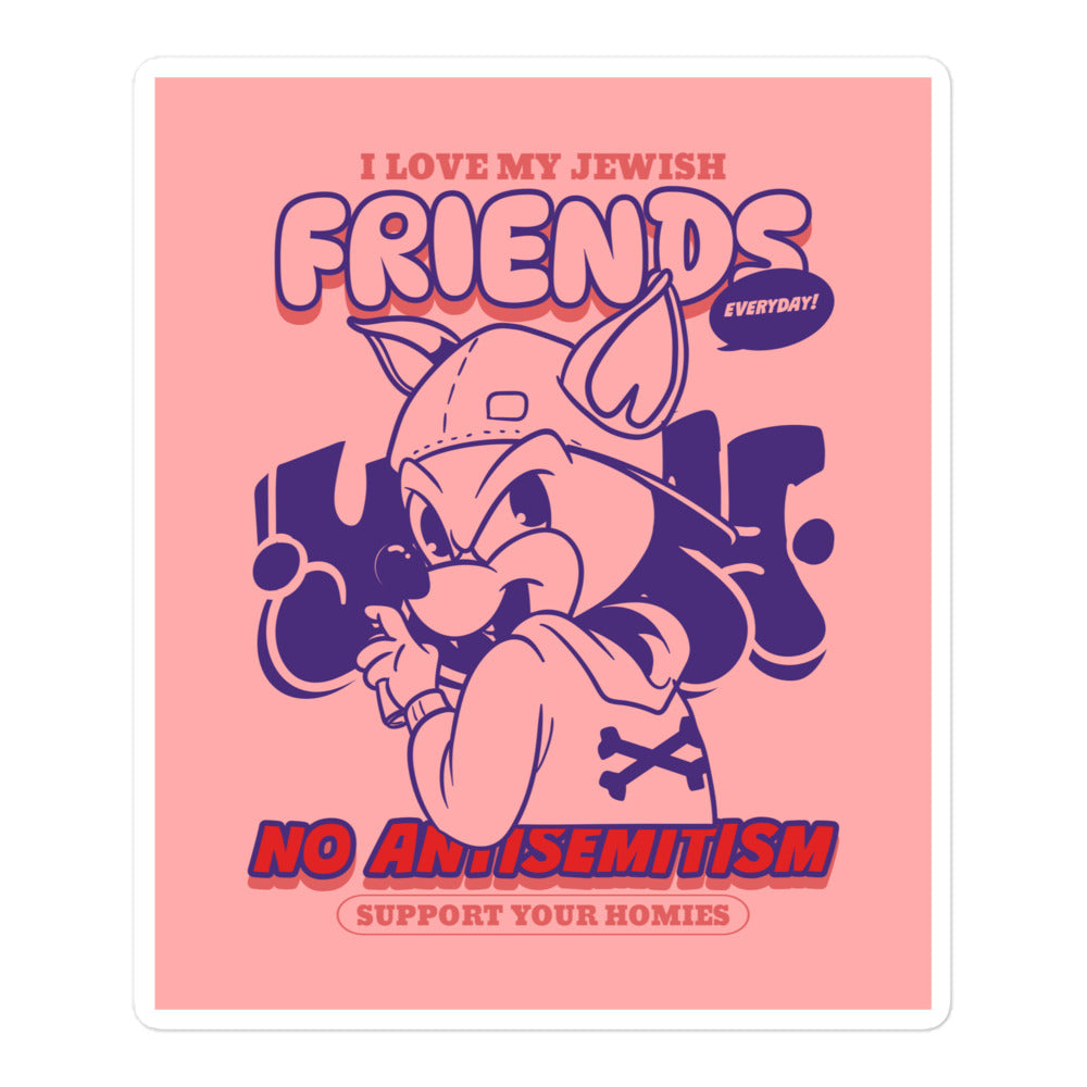 Streetart Graffiti Cartoon | Antisemitism | Kiss Cut Sticker