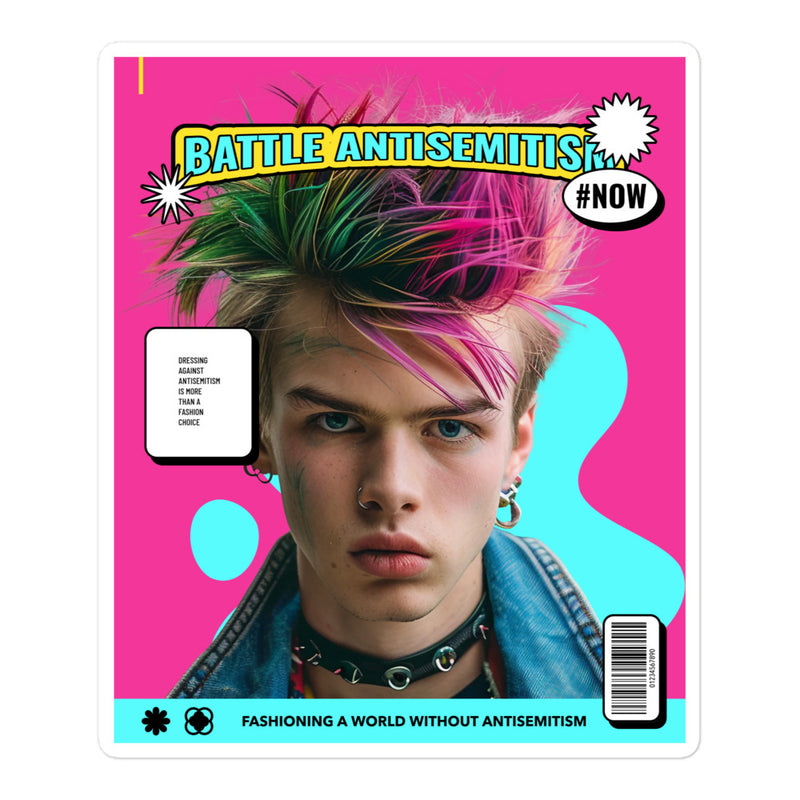 80's Fashion Trend | Battle Antisemitism | Kiss Cut Sticker