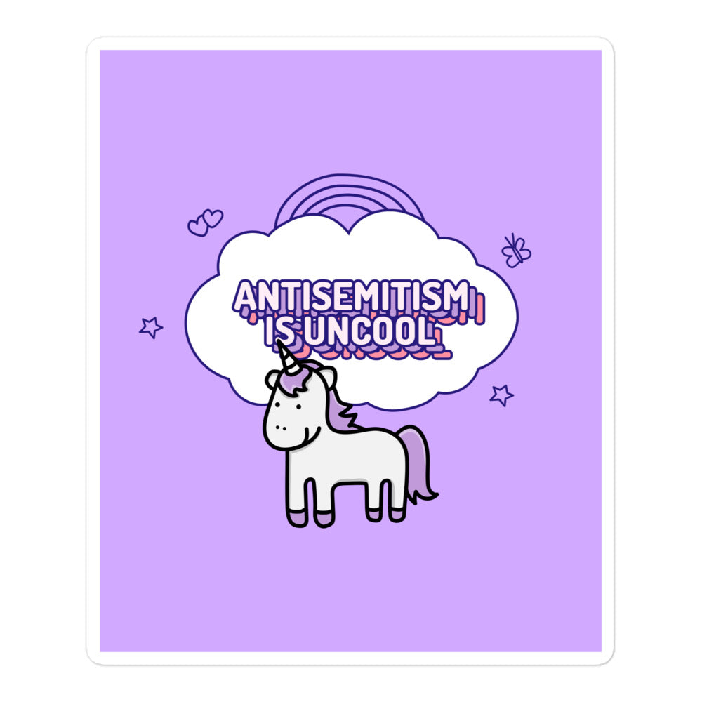 Unicorn Antisemitism Is Uncool | Kiss Cut Sticker Jouparty