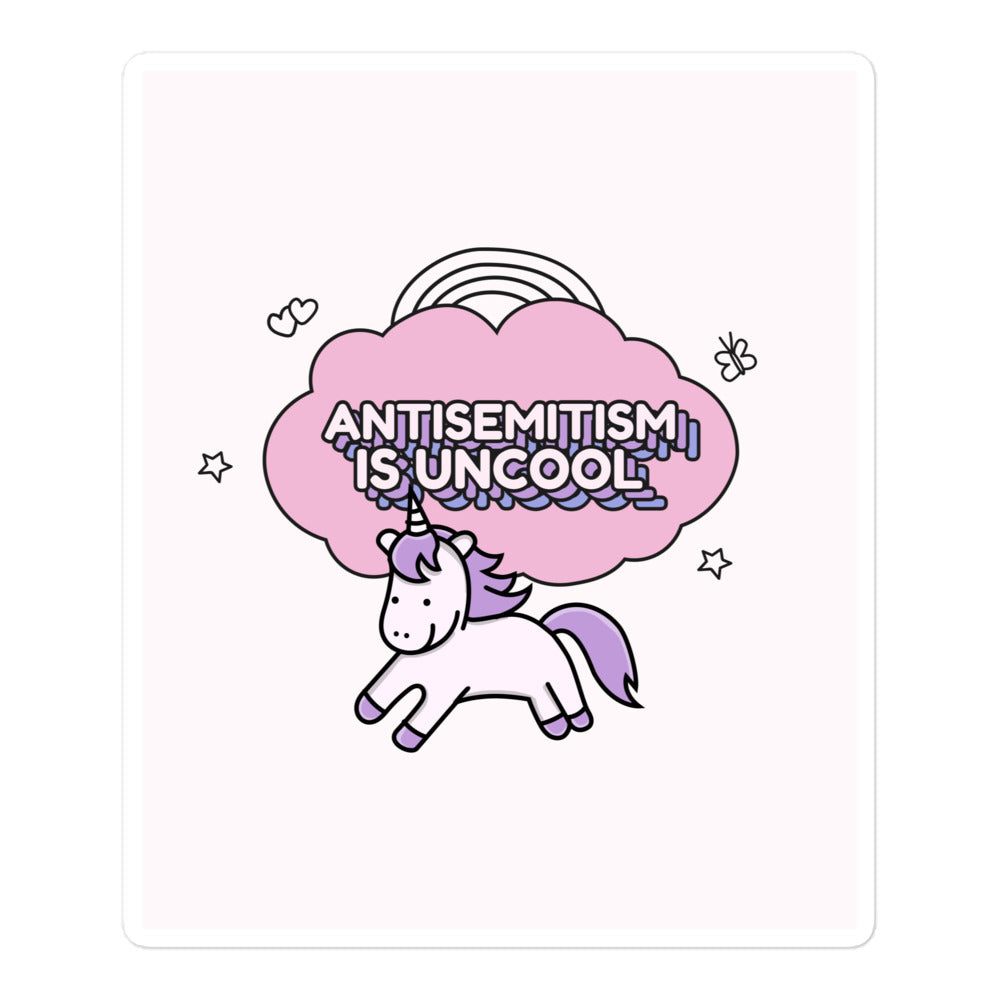 Unicorn Antisemitism Is Uncool | Kiss Cut Sticker Jouparty