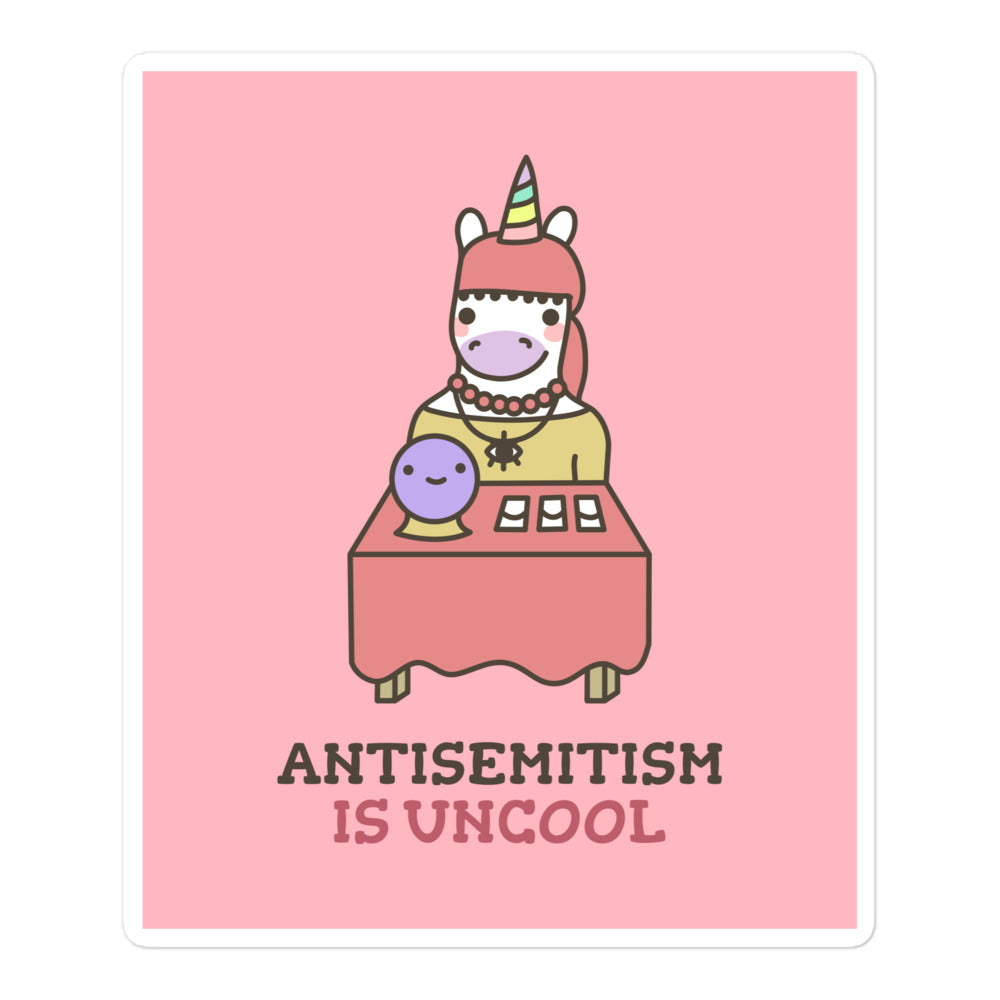 Unicorn Antisemitism Is Uncool | Kiss Cut Sticker Jouparty