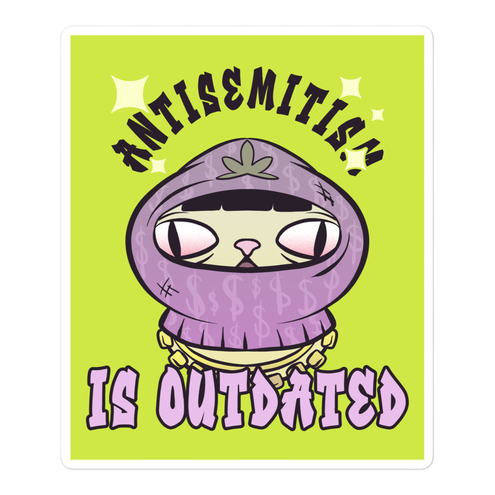Cool Cat | Antisemitism Is Outdated | Kiss Cut Sticker