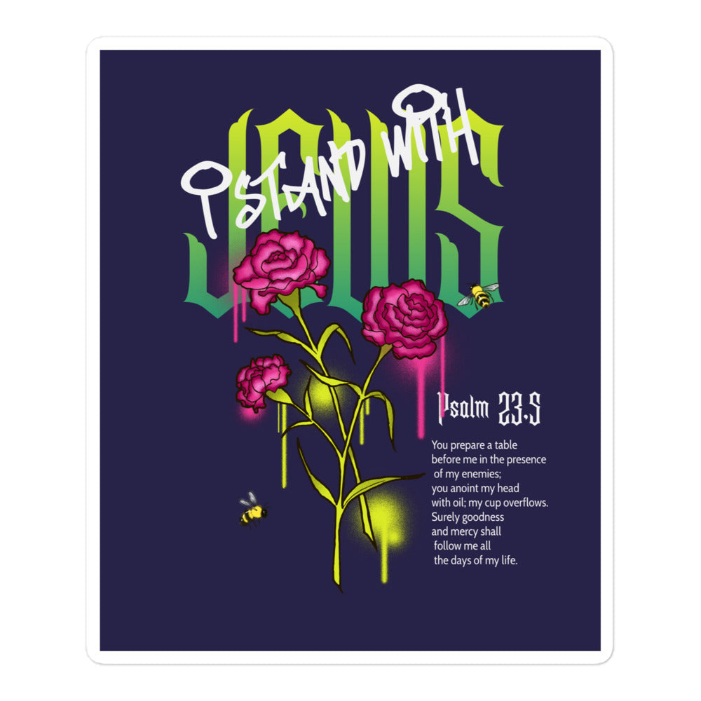 I Stand With Jews | Flower Christian Bible Verse | Kiss Cut Sticker Jouparty