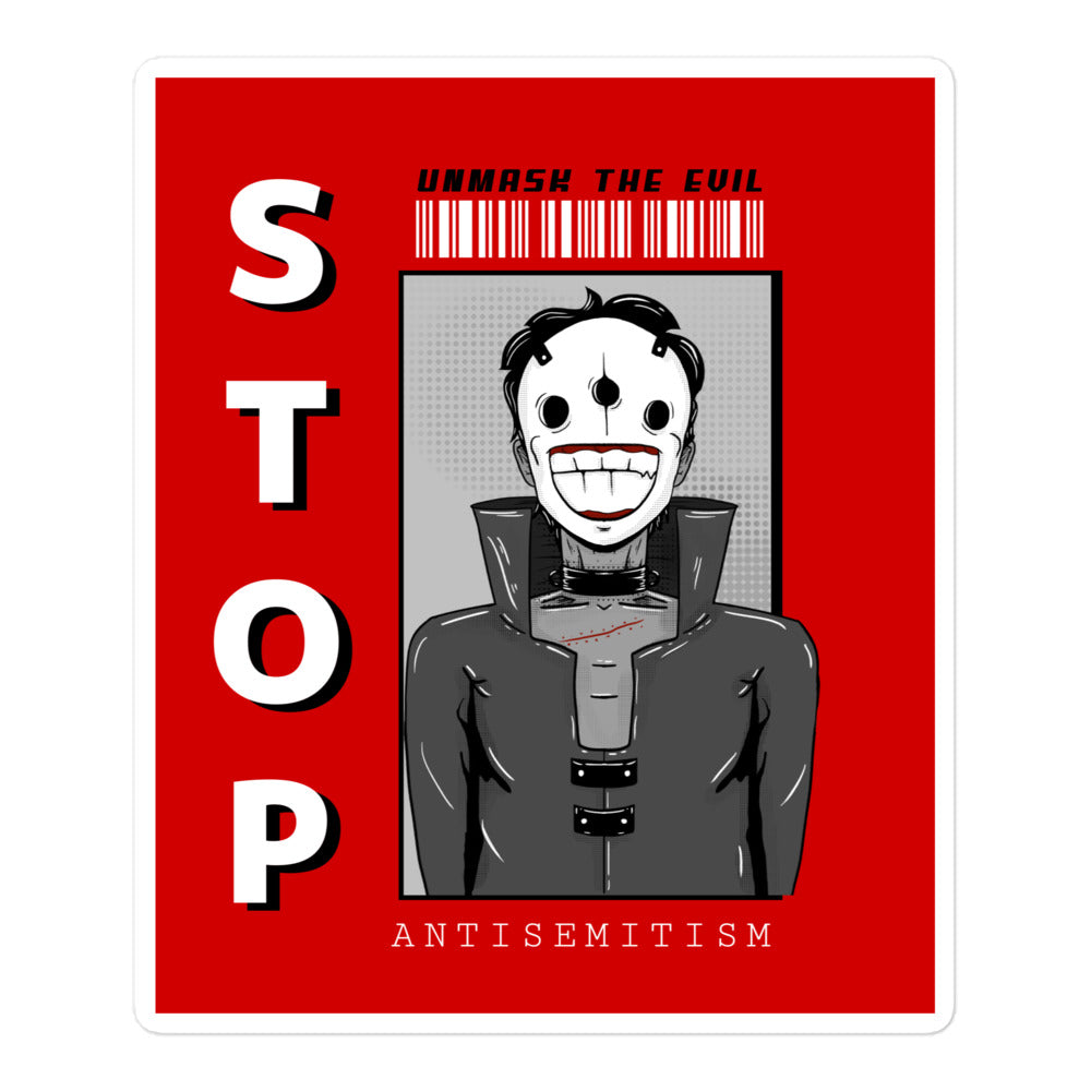 Unmask Evil | Antisemitism | Kiss Cut Sticker Jouparty